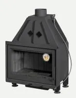 топка каминная альфа 700, три стекла, черный шамот подовая, экокамин 