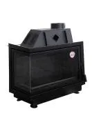 топка каминная альфа 800 lb, патрубок ф200, левая, черный шамот, экокамин