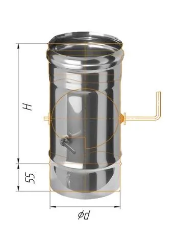 заслонка феррум (шибер поворотный) нержавеющая (430/0,5мм) ф220