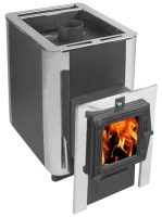 печь для бани термофор добропар carbon 18 закр.каменка чуг дверца со стеклом антрацит