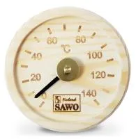 термометр sawo 102-ta, круглый с гравировкой, осина, ф100*19мм